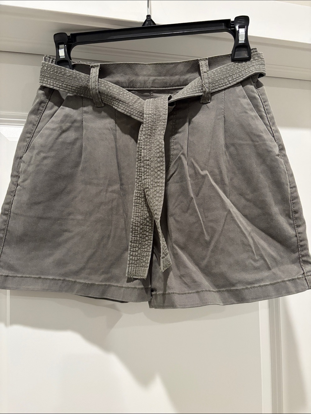 Splendid High-Waist Pleated Shorts with Belt
